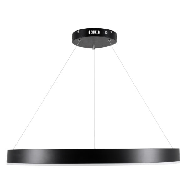 GloboStar® VENOM 61179 Κρεμαστό Φωτιστικό Δαχτυλίδι-Κύκλος LED CCT 67W 7863lm 120° AC 220-240V – Εναλλαγή Φωτισμού μέσω Τηλεχειριστηρίου All In One Ψυχρό 6000K+Φυσικό 4500K+Θερμό 2700K Dimmable Φ80cm – Μαύρο – 3 Years Warranty