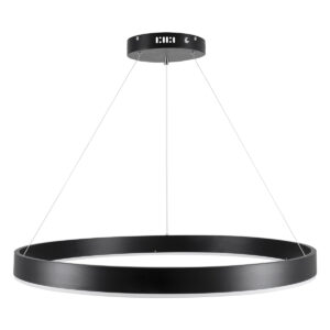 GloboStar® VENOM 61179 Κρεμαστό Φωτιστικό Δαχτυλίδι-Κύκλος LED CCT 67W 7863lm 120° AC 220-240V – Εναλλαγή Φωτισμού μέσω Τηλεχειριστηρίου All In One Ψυχρό 6000K+Φυσικό 4500K+Θερμό 2700K Dimmable Φ80cm – Μαύρο – 3 Years Warranty