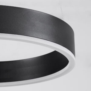 GloboStar® VENOM 61179 Κρεμαστό Φωτιστικό Δαχτυλίδι-Κύκλος LED CCT 67W 7863lm 120° AC 220-240V – Εναλλαγή Φωτισμού μέσω Τηλεχειριστηρίου All In One Ψυχρό 6000K+Φυσικό 4500K+Θερμό 2700K Dimmable Φ80cm – Μαύρο – 3 Years Warranty