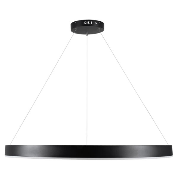 GloboStar® VENOM 61182 Κρεμαστό Φωτιστικό Δαχτυλίδι-Κύκλος LED CCT 75W 8818lm 120° AC 220-240V – Εναλλαγή Φωτισμού μέσω Τηλεχειριστηρίου All In One Ψυχρό 6000K+Φυσικό 4500K+Θερμό 2700K Dimmable Φ100cm – Μαύρο – 3 Years Warranty