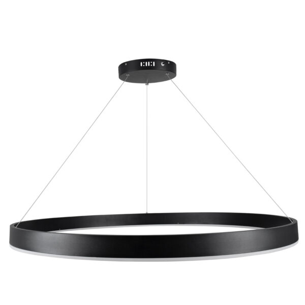 GloboStar® VENOM 61182 Κρεμαστό Φωτιστικό Δαχτυλίδι-Κύκλος LED CCT 75W 8818lm 120° AC 220-240V – Εναλλαγή Φωτισμού μέσω Τηλεχειριστηρίου All In One Ψυχρό 6000K+Φυσικό 4500K+Θερμό 2700K Dimmable Φ100cm – Μαύρο – 3 Years Warranty