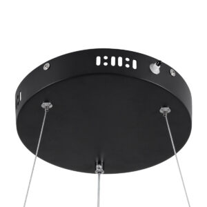 GloboStar® VENOM 61182 Κρεμαστό Φωτιστικό Δαχτυλίδι-Κύκλος LED CCT 75W 8818lm 120° AC 220-240V – Εναλλαγή Φωτισμού μέσω Τηλεχειριστηρίου All In One Ψυχρό 6000K+Φυσικό 4500K+Θερμό 2700K Dimmable Φ100cm – Μαύρο – 3 Years Warranty