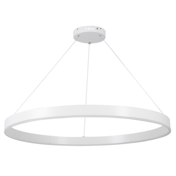 GloboStar® VENOM 61183 Κρεμαστό Φωτιστικό Δαχτυλίδι-Κύκλος LED CCT 75W 8818lm 120° AC 220-240V – Εναλλαγή Φωτισμού μέσω Τηλεχειριστηρίου All In One Ψυχρό 6000K+Φυσικό 4500K+Θερμό 2700K Dimmable Φ100cm – Λευκό – 3 Years Warranty