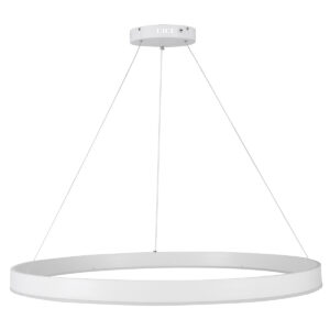 GloboStar® VENOM 61183 Κρεμαστό Φωτιστικό Δαχτυλίδι-Κύκλος LED CCT 75W 8818lm 120° AC 220-240V – Εναλλαγή Φωτισμού μέσω Τηλεχειριστηρίου All In One Ψυχρό 6000K+Φυσικό 4500K+Θερμό 2700K Dimmable Φ100cm – Λευκό – 3 Years Warranty