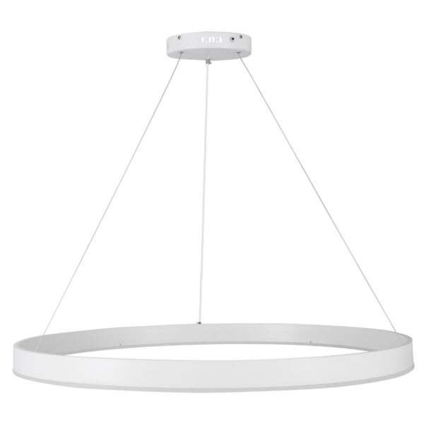 GloboStar® VENOM 61183 Κρεμαστό Φωτιστικό Δαχτυλίδι-Κύκλος LED CCT 75W 8818lm 120° AC 220-240V – Εναλλαγή Φωτισμού μέσω Τηλεχειριστηρίου All In One Ψυχρό 6000K+Φυσικό 4500K+Θερμό 2700K Dimmable Φ100cm – Λευκό – 3 Years Warranty