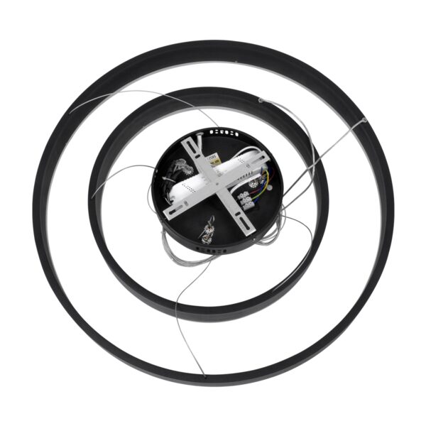 GloboStar® VENOM DUO 61185 Κρεμαστό Φωτιστικό Δαχτυλίδι-Κύκλος LED CCT 75W 8818lm 120° AC 220-240V – Εναλλαγή Φωτισμού μέσω Τηλεχειριστηρίου All In One Ψυχρό 6000K+Φυσικό 4500K+Θερμό 2700K Dimmable Φ60+80cm – Μαύρο – 3 Years Warranty