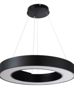 GloboStar® RA 61194 Κρεμαστό Φωτιστικό Δαχτυλίδι-Κύκλος LED CCT 67W 7370lm 120° AC 220-240V – Εναλλαγή Φωτισμού μέσω Τηλεχειριστηρίου All In One Ψυχρό 6000k+Φυσικό 4500k+Θερμό 2700k Dimmable Φ60cm – Μαύρο – 3 Years Warranty