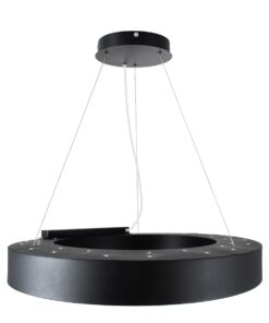 GloboStar® RA 61194 Κρεμαστό Φωτιστικό Δαχτυλίδι-Κύκλος LED CCT 67W 7370lm 120° AC 220-240V – Εναλλαγή Φωτισμού μέσω Τηλεχειριστηρίου All In One Ψυχρό 6000k+Φυσικό 4500k+Θερμό 2700k Dimmable Φ60cm – Μαύρο – 3 Years Warranty