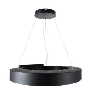 GloboStar® RA 61194 Κρεμαστό Φωτιστικό Δαχτυλίδι-Κύκλος LED CCT 67W 7370lm 120° AC 220-240V – Εναλλαγή Φωτισμού μέσω Τηλεχειριστηρίου All In One Ψυχρό 6000k+Φυσικό 4500k+Θερμό 2700k Dimmable Φ60cm – Μαύρο – 3 Years Warranty