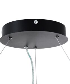 GloboStar® RA 61194 Κρεμαστό Φωτιστικό Δαχτυλίδι-Κύκλος LED CCT 67W 7370lm 120° AC 220-240V – Εναλλαγή Φωτισμού μέσω Τηλεχειριστηρίου All In One Ψυχρό 6000k+Φυσικό 4500k+Θερμό 2700k Dimmable Φ60cm – Μαύρο – 3 Years Warranty