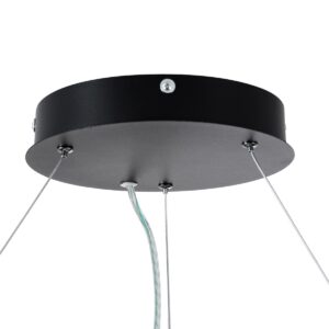 GloboStar® RA 61194 Κρεμαστό Φωτιστικό Δαχτυλίδι-Κύκλος LED CCT 67W 7370lm 120° AC 220-240V – Εναλλαγή Φωτισμού μέσω Τηλεχειριστηρίου All In One Ψυχρό 6000k+Φυσικό 4500k+Θερμό 2700k Dimmable Φ60cm – Μαύρο – 3 Years Warranty