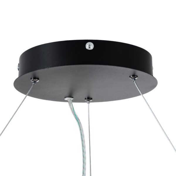 GloboStar® RA 61194 Κρεμαστό Φωτιστικό Δαχτυλίδι-Κύκλος LED CCT 67W 7370lm 120° AC 220-240V – Εναλλαγή Φωτισμού μέσω Τηλεχειριστηρίου All In One Ψυχρό 6000k+Φυσικό 4500k+Θερμό 2700k Dimmable Φ60cm – Μαύρο – 3 Years Warranty