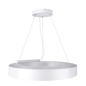 GloboStar® RA 61195 Κρεμαστό Φωτιστικό Δαχτυλίδι-Κύκλος LED CCT 67W 7370lm 120° AC 220-240V – Εναλλαγή Φωτισμού μέσω Τηλεχειριστηρίου All In One Ψυχρό 6000k+Φυσικό 4500k+Θερμό 2700k Dimmable Φ60cm – Λευκό – 3 Years Warranty