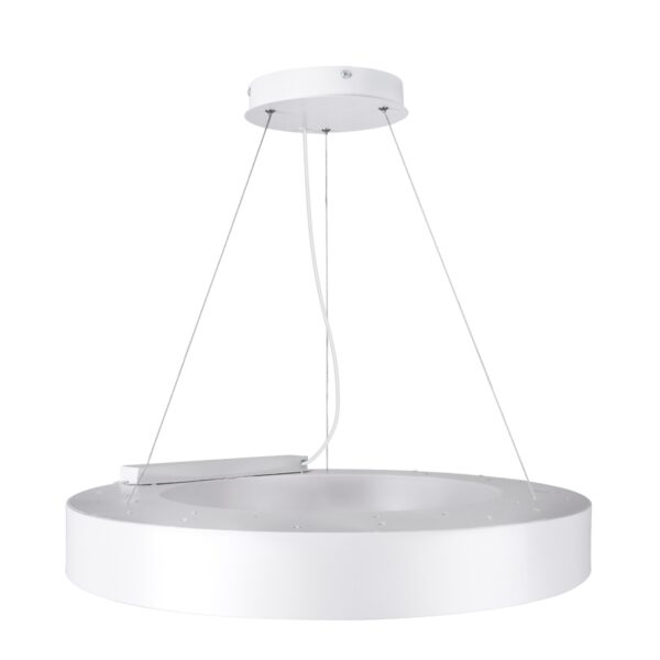 GloboStar® RA 61195 Κρεμαστό Φωτιστικό Δαχτυλίδι-Κύκλος LED CCT 67W 7370lm 120° AC 220-240V – Εναλλαγή Φωτισμού μέσω Τηλεχειριστηρίου All In One Ψυχρό 6000k+Φυσικό 4500k+Θερμό 2700k Dimmable Φ60cm – Λευκό – 3 Years Warranty