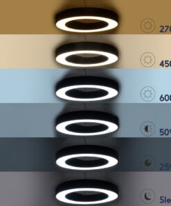 GloboStar® RA 61196 Κρεμαστό Φωτιστικό Δαχτυλίδι-Κύκλος LED CCT 75W 8250lm 120° AC 220-240V – Εναλλαγή Φωτισμού μέσω Τηλεχειριστηρίου All In One Ψυχρό 6000k+Φυσικό 4500k+Θερμό 2700k Dimmable Φ80cm – Μαύρο – 3 Years Warranty