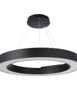 GloboStar® RA 61196 Κρεμαστό Φωτιστικό Δαχτυλίδι-Κύκλος LED CCT 75W 8250lm 120° AC 220-240V – Εναλλαγή Φωτισμού μέσω Τηλεχειριστηρίου All In One Ψυχρό 6000k+Φυσικό 4500k+Θερμό 2700k Dimmable Φ80cm – Μαύρο – 3 Years Warranty