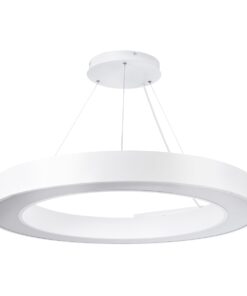 GloboStar® RA 61197 Κρεμαστό Φωτιστικό Δαχτυλίδι-Κύκλος LED CCT 75W 8250lm 120° AC 220-240V – Εναλλαγή Φωτισμού μέσω Τηλεχειριστηρίου All In One Ψυχρό 6000k+Φυσικό 4500k+Θερμό 2700k Dimmable Φ80cm – Λευκό – 3 Years Warranty