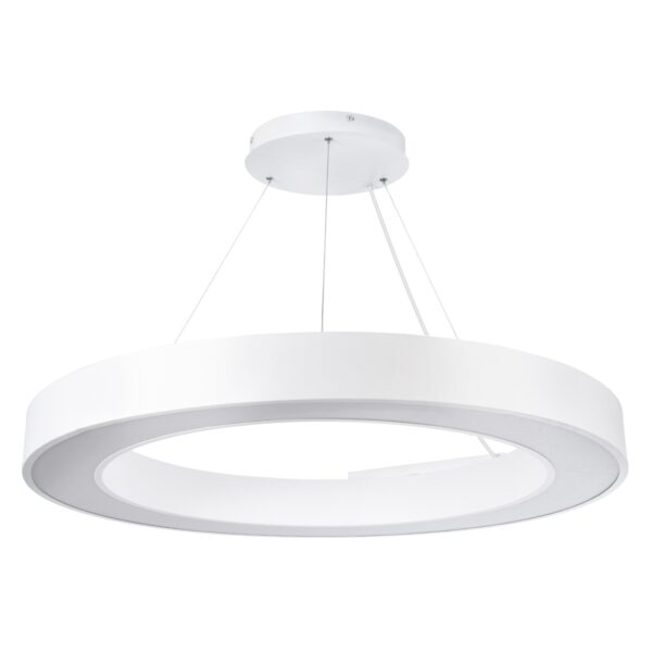 GloboStar® RA 61197 Κρεμαστό Φωτιστικό Δαχτυλίδι-Κύκλος LED CCT 75W 8250lm 120° AC 220-240V – Εναλλαγή Φωτισμού μέσω Τηλεχειριστηρίου All In One Ψυχρό 6000k+Φυσικό 4500k+Θερμό 2700k Dimmable Φ80cm – Λευκό – 3 Years Warranty