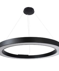 GloboStar® RA 61198 Κρεμαστό Φωτιστικό Δαχτυλίδι-Κύκλος LED CCT 100W 11020lm 120° AC 220-240V – Εναλλαγή Φωτισμού μέσω Τηλεχειριστηρίου All In One Ψυχρό 6000k+Φυσικό 4500k+Θερμό 2700k Dimmable Φ120cm – Μαύρο – 3 Years Warranty