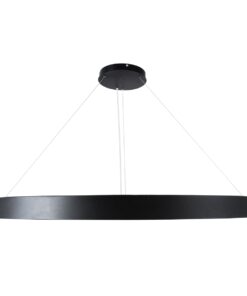 GloboStar® RA 61198 Κρεμαστό Φωτιστικό Δαχτυλίδι-Κύκλος LED CCT 100W 11020lm 120° AC 220-240V – Εναλλαγή Φωτισμού μέσω Τηλεχειριστηρίου All In One Ψυχρό 6000k+Φυσικό 4500k+Θερμό 2700k Dimmable Φ120cm – Μαύρο – 3 Years Warranty