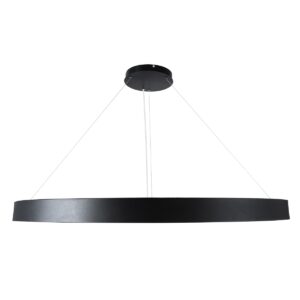 GloboStar® RA 61198 Κρεμαστό Φωτιστικό Δαχτυλίδι-Κύκλος LED CCT 100W 11020lm 120° AC 220-240V – Εναλλαγή Φωτισμού μέσω Τηλεχειριστηρίου All In One Ψυχρό 6000k+Φυσικό 4500k+Θερμό 2700k Dimmable Φ120cm – Μαύρο – 3 Years Warranty