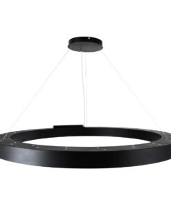 GloboStar® RA 61198 Κρεμαστό Φωτιστικό Δαχτυλίδι-Κύκλος LED CCT 100W 11020lm 120° AC 220-240V – Εναλλαγή Φωτισμού μέσω Τηλεχειριστηρίου All In One Ψυχρό 6000k+Φυσικό 4500k+Θερμό 2700k Dimmable Φ120cm – Μαύρο – 3 Years Warranty