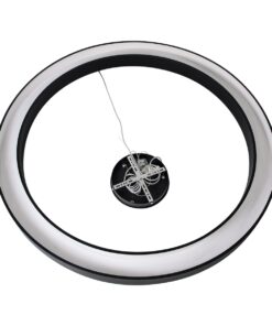 GloboStar® RA 61198 Κρεμαστό Φωτιστικό Δαχτυλίδι-Κύκλος LED CCT 100W 11020lm 120° AC 220-240V – Εναλλαγή Φωτισμού μέσω Τηλεχειριστηρίου All In One Ψυχρό 6000k+Φυσικό 4500k+Θερμό 2700k Dimmable Φ120cm – Μαύρο – 3 Years Warranty