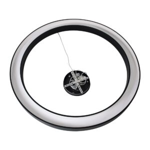GloboStar® RA 61198 Κρεμαστό Φωτιστικό Δαχτυλίδι-Κύκλος LED CCT 100W 11020lm 120° AC 220-240V – Εναλλαγή Φωτισμού μέσω Τηλεχειριστηρίου All In One Ψυχρό 6000k+Φυσικό 4500k+Θερμό 2700k Dimmable Φ120cm – Μαύρο – 3 Years Warranty