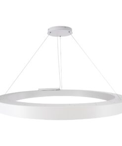 GloboStar® RA 61199 Κρεμαστό Φωτιστικό Δαχτυλίδι-Κύκλος LED CCT 100W 11020lm 120° AC 220-240V – Εναλλαγή Φωτισμού μέσω Τηλεχειριστηρίου All In One Ψυχρό 6000k+Φυσικό 4500k+Θερμό 2700k Dimmable Φ120cm – Λευκό – 3 Years Warranty