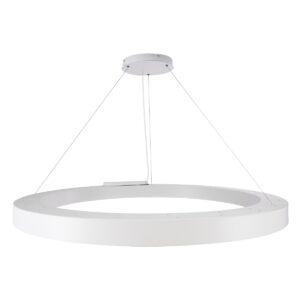 GloboStar® RA 61199 Κρεμαστό Φωτιστικό Δαχτυλίδι-Κύκλος LED CCT 100W 11020lm 120° AC 220-240V – Εναλλαγή Φωτισμού μέσω Τηλεχειριστηρίου All In One Ψυχρό 6000k+Φυσικό 4500k+Θερμό 2700k Dimmable Φ120cm – Λευκό – 3 Years Warranty