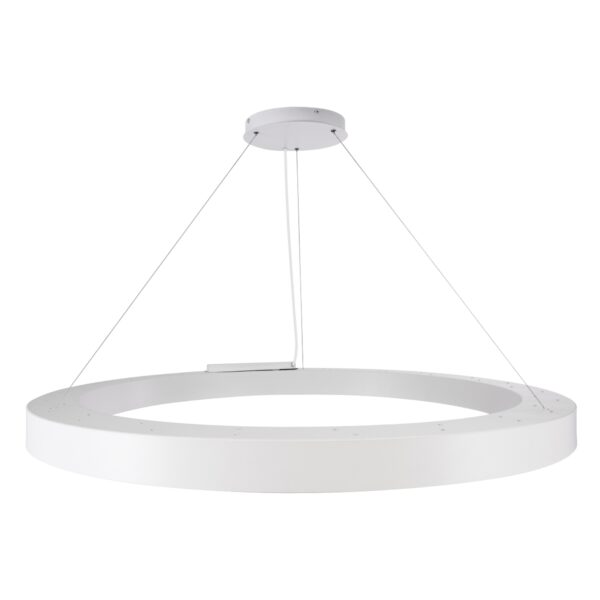 GloboStar® RA 61199 Κρεμαστό Φωτιστικό Δαχτυλίδι-Κύκλος LED CCT 100W 11020lm 120° AC 220-240V – Εναλλαγή Φωτισμού μέσω Τηλεχειριστηρίου All In One Ψυχρό 6000k+Φυσικό 4500k+Θερμό 2700k Dimmable Φ120cm – Λευκό – 3 Years Warranty