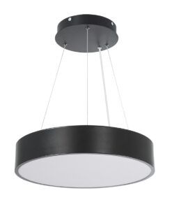 GloboStar® BURTON 61200-P Κρεμαστή Πλαφονιέρα Οροφής LED CCT 67W 7370lm 120° AC 220-240V – Εναλλαγή Φωτισμού μέσω Τηλεχειριστηρίου All In One Ψυχρό 6000k+Φυσικό 4500k+Θερμό 2700k Dimmable Φ40cm – Μαύρο – 3 Years Warranty