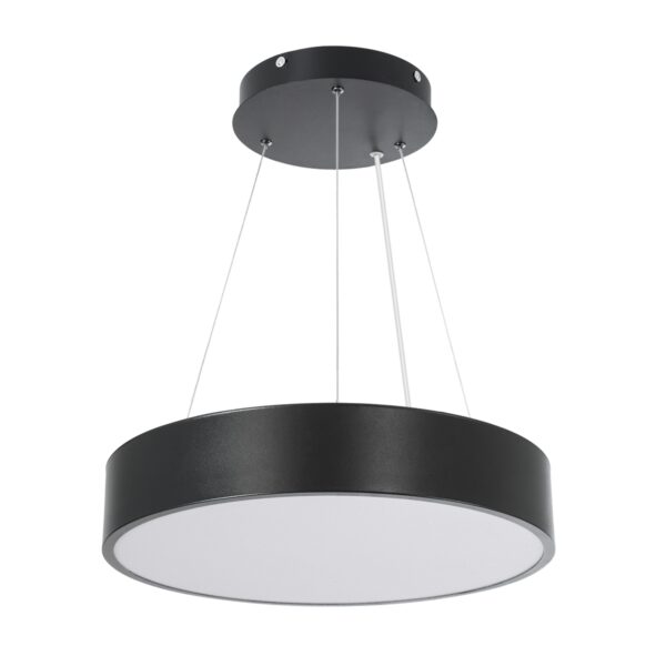 GloboStar® BURTON 61200-P Κρεμαστή Πλαφονιέρα Οροφής LED CCT 67W 7370lm 120° AC 220-240V – Εναλλαγή Φωτισμού μέσω Τηλεχειριστηρίου All In One Ψυχρό 6000k+Φυσικό 4500k+Θερμό 2700k Dimmable Φ40cm – Μαύρο – 3 Years Warranty