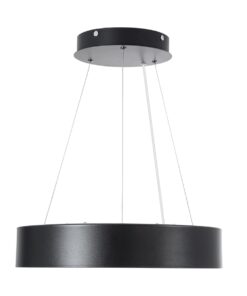 GloboStar® BURTON 61200-P Κρεμαστή Πλαφονιέρα Οροφής LED CCT 67W 7370lm 120° AC 220-240V – Εναλλαγή Φωτισμού μέσω Τηλεχειριστηρίου All In One Ψυχρό 6000k+Φυσικό 4500k+Θερμό 2700k Dimmable Φ40cm – Μαύρο – 3 Years Warranty