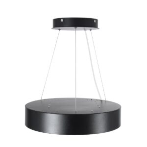 GloboStar® BURTON 61200-P Κρεμαστή Πλαφονιέρα Οροφής LED CCT 67W 7370lm 120° AC 220-240V – Εναλλαγή Φωτισμού μέσω Τηλεχειριστηρίου All In One Ψυχρό 6000k+Φυσικό 4500k+Θερμό 2700k Dimmable Φ40cm – Μαύρο – 3 Years Warranty