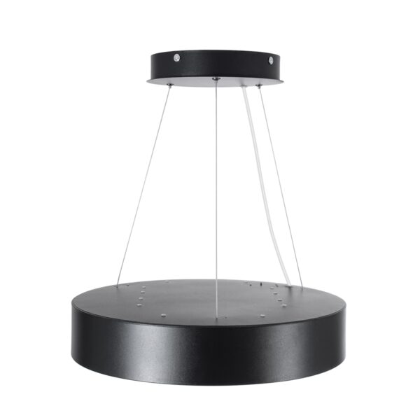 GloboStar® BURTON 61200-P Κρεμαστή Πλαφονιέρα Οροφής LED CCT 67W 7370lm 120° AC 220-240V – Εναλλαγή Φωτισμού μέσω Τηλεχειριστηρίου All In One Ψυχρό 6000k+Φυσικό 4500k+Θερμό 2700k Dimmable Φ40cm – Μαύρο – 3 Years Warranty