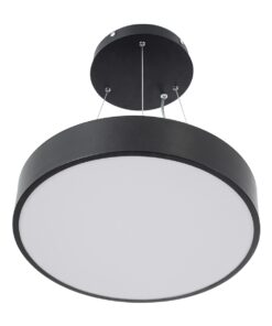 GloboStar® BURTON 61200-P Κρεμαστή Πλαφονιέρα Οροφής LED CCT 67W 7370lm 120° AC 220-240V – Εναλλαγή Φωτισμού μέσω Τηλεχειριστηρίου All In One Ψυχρό 6000k+Φυσικό 4500k+Θερμό 2700k Dimmable Φ40cm – Μαύρο – 3 Years Warranty