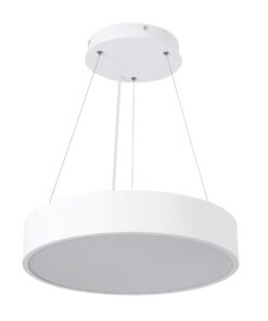 GloboStar® BURTON 61201-P Κρεμαστή Πλαφονιέρα Οροφής LED CCT 67W 7370lm 120° AC 220-240V – Εναλλαγή Φωτισμού μέσω Τηλεχειριστηρίου All In One Ψυχρό 6000k+Φυσικό 4500k+Θερμό 2700k Dimmable Φ40cm – Λευκό – 3 Years Warranty