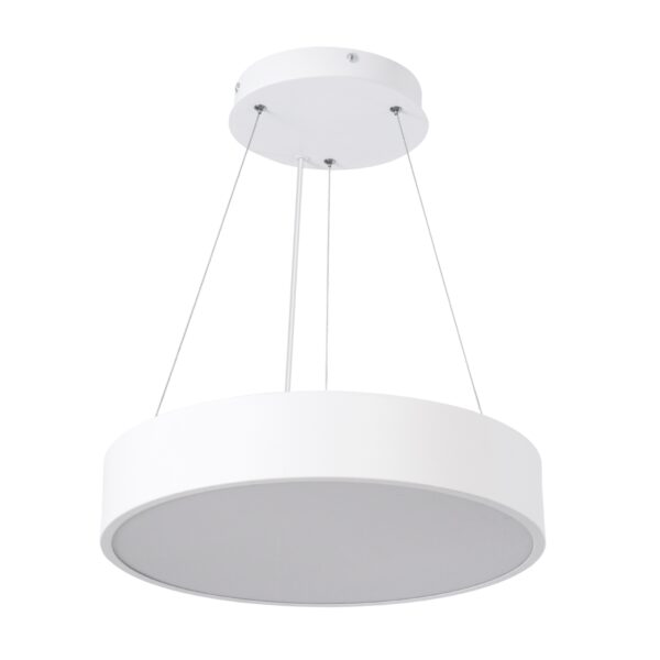 GloboStar® BURTON 61201-P Κρεμαστή Πλαφονιέρα Οροφής LED CCT 67W 7370lm 120° AC 220-240V – Εναλλαγή Φωτισμού μέσω Τηλεχειριστηρίου All In One Ψυχρό 6000k+Φυσικό 4500k+Θερμό 2700k Dimmable Φ40cm – Λευκό – 3 Years Warranty