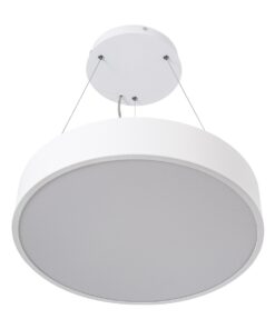 GloboStar® BURTON 61201-P Κρεμαστή Πλαφονιέρα Οροφής LED CCT 67W 7370lm 120° AC 220-240V – Εναλλαγή Φωτισμού μέσω Τηλεχειριστηρίου All In One Ψυχρό 6000k+Φυσικό 4500k+Θερμό 2700k Dimmable Φ40cm – Λευκό – 3 Years Warranty