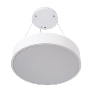 GloboStar® BURTON 61201-P Κρεμαστή Πλαφονιέρα Οροφής LED CCT 67W 7370lm 120° AC 220-240V – Εναλλαγή Φωτισμού μέσω Τηλεχειριστηρίου All In One Ψυχρό 6000k+Φυσικό 4500k+Θερμό 2700k Dimmable Φ40cm – Λευκό – 3 Years Warranty