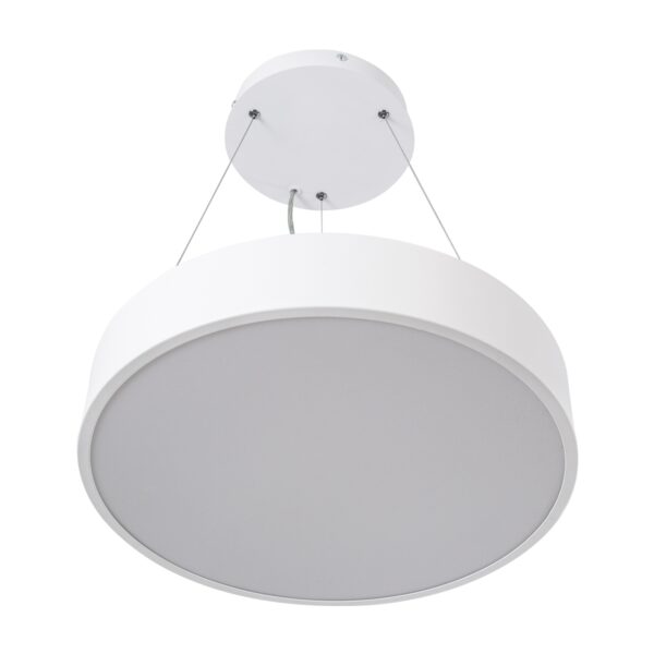 GloboStar® BURTON 61201-P Κρεμαστή Πλαφονιέρα Οροφής LED CCT 67W 7370lm 120° AC 220-240V – Εναλλαγή Φωτισμού μέσω Τηλεχειριστηρίου All In One Ψυχρό 6000k+Φυσικό 4500k+Θερμό 2700k Dimmable Φ40cm – Λευκό – 3 Years Warranty