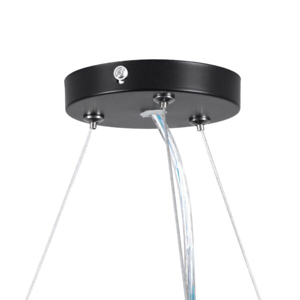 GloboStar® BURTON 61202-P Κρεμαστή Πλαφονιέρα Οροφής LED CCT 75W 8625lm 120° AC 220-240V – Εναλλαγή Φωτισμού μέσω Τηλεχειριστηρίου All In One Ψυχρό 6000k+Φυσικό 4500k+Θερμό 2700k Dimmable Φ60cm – Μαύρο – 3 Years Warranty