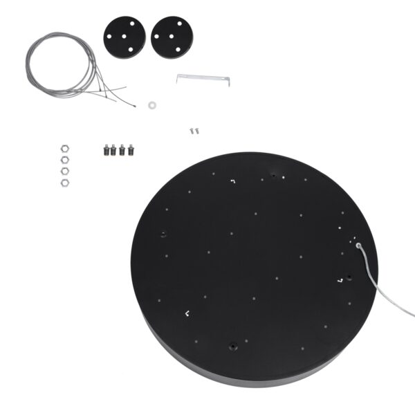 GloboStar® BURTON 61202-P Κρεμαστή Πλαφονιέρα Οροφής LED CCT 75W 8625lm 120° AC 220-240V – Εναλλαγή Φωτισμού μέσω Τηλεχειριστηρίου All In One Ψυχρό 6000k+Φυσικό 4500k+Θερμό 2700k Dimmable Φ60cm – Μαύρο – 3 Years Warranty