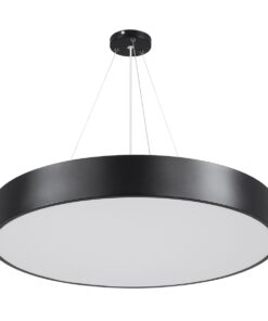 GloboStar® BURTON 61202-P Κρεμαστή Πλαφονιέρα Οροφής LED CCT 75W 8625lm 120° AC 220-240V – Εναλλαγή Φωτισμού μέσω Τηλεχειριστηρίου All In One Ψυχρό 6000k+Φυσικό 4500k+Θερμό 2700k Dimmable Φ60cm – Μαύρο – 3 Years Warranty