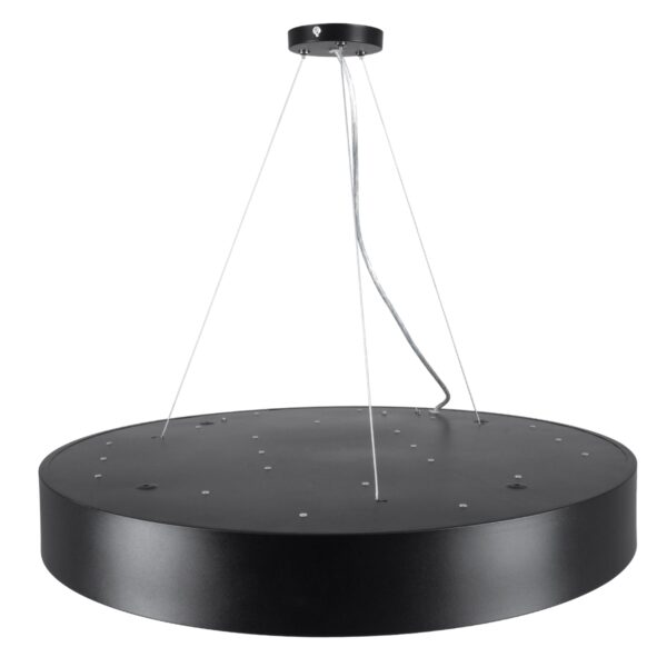 GloboStar® BURTON 61202-P Κρεμαστή Πλαφονιέρα Οροφής LED CCT 75W 8625lm 120° AC 220-240V – Εναλλαγή Φωτισμού μέσω Τηλεχειριστηρίου All In One Ψυχρό 6000k+Φυσικό 4500k+Θερμό 2700k Dimmable Φ60cm – Μαύρο – 3 Years Warranty
