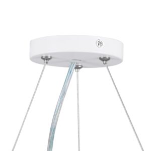 GloboStar® BURTON 61203-P Κρεμαστή Πλαφονιέρα Οροφής LED CCT 75W 8625lm 120° AC 220-240V – Εναλλαγή Φωτισμού μέσω Τηλεχειριστηρίου All In One Ψυχρό 6000k+Φυσικό 4500k+Θερμό 2700k Dimmable Φ60cm – Λευκό – 3 Years Warranty