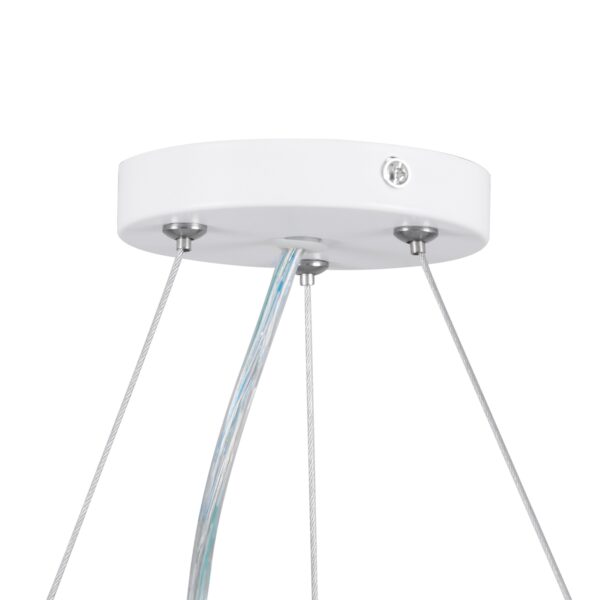 GloboStar® BURTON 61203-P Κρεμαστή Πλαφονιέρα Οροφής LED CCT 75W 8625lm 120° AC 220-240V – Εναλλαγή Φωτισμού μέσω Τηλεχειριστηρίου All In One Ψυχρό 6000k+Φυσικό 4500k+Θερμό 2700k Dimmable Φ60cm – Λευκό – 3 Years Warranty
