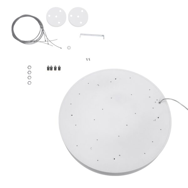 GloboStar® BURTON 61203-P Κρεμαστή Πλαφονιέρα Οροφής LED CCT 75W 8625lm 120° AC 220-240V – Εναλλαγή Φωτισμού μέσω Τηλεχειριστηρίου All In One Ψυχρό 6000k+Φυσικό 4500k+Θερμό 2700k Dimmable Φ60cm – Λευκό – 3 Years Warranty