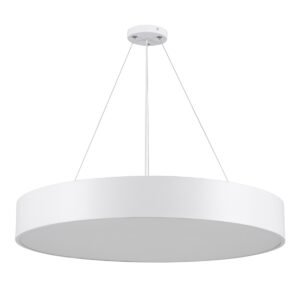 GloboStar® BURTON 61203-P Κρεμαστή Πλαφονιέρα Οροφής LED CCT 75W 8625lm 120° AC 220-240V – Εναλλαγή Φωτισμού μέσω Τηλεχειριστηρίου All In One Ψυχρό 6000k+Φυσικό 4500k+Θερμό 2700k Dimmable Φ60cm – Λευκό – 3 Years Warranty